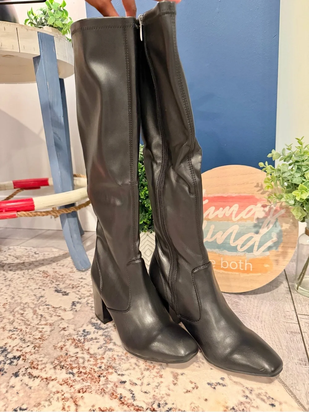 Franco Sarto Talfer Black Knee High Boots 10